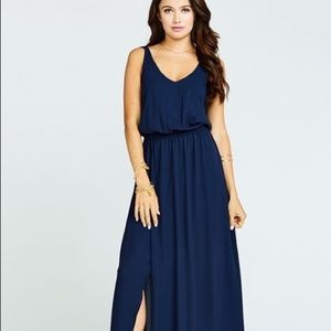 Show Me Your MuMu Kendall Maxi Dress Navy Slit